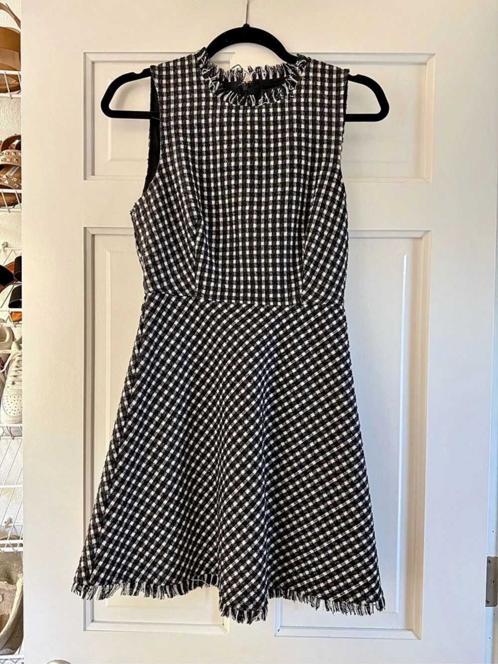 Women’s Lulus black & white checkered mini dress - size small